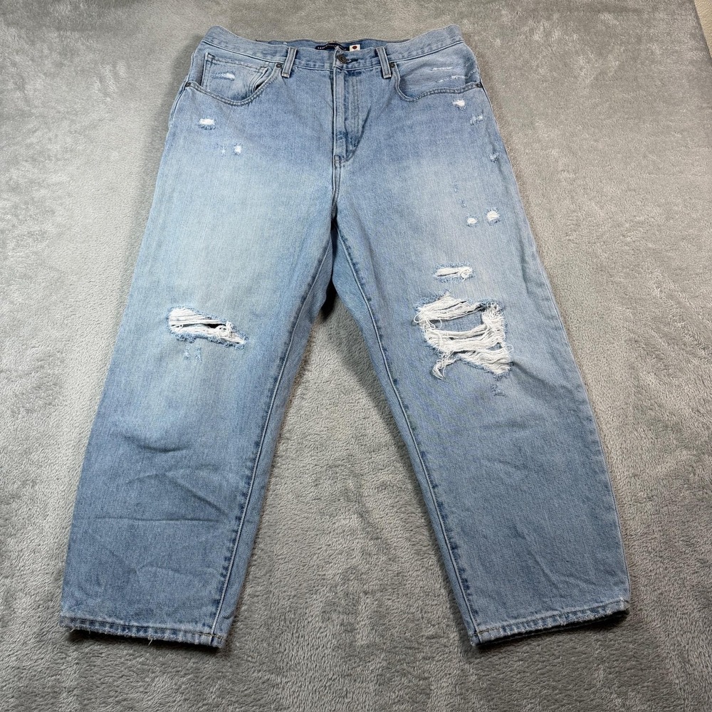 Levis Made & Crafted Jeans Womens W31 Blue Japan Denim High Rise Crop Distressed